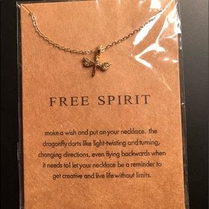 Gold dragonfly necklace